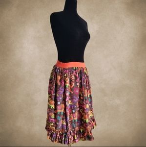 Corduroy Skirt with Elephants